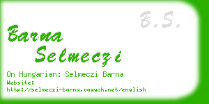 barna selmeczi business card